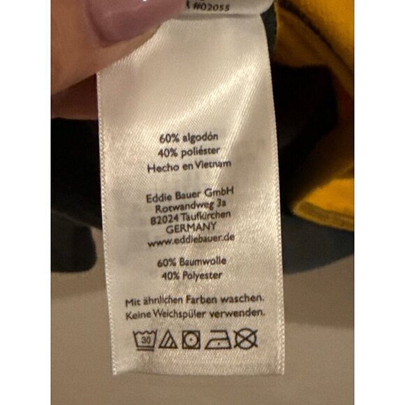 Eddie Bauer Men's Pullover 1/4 Zip Color block & Spell out Sweatshirt Size Large - Picture 8 of 13